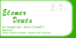 elemer deuts business card